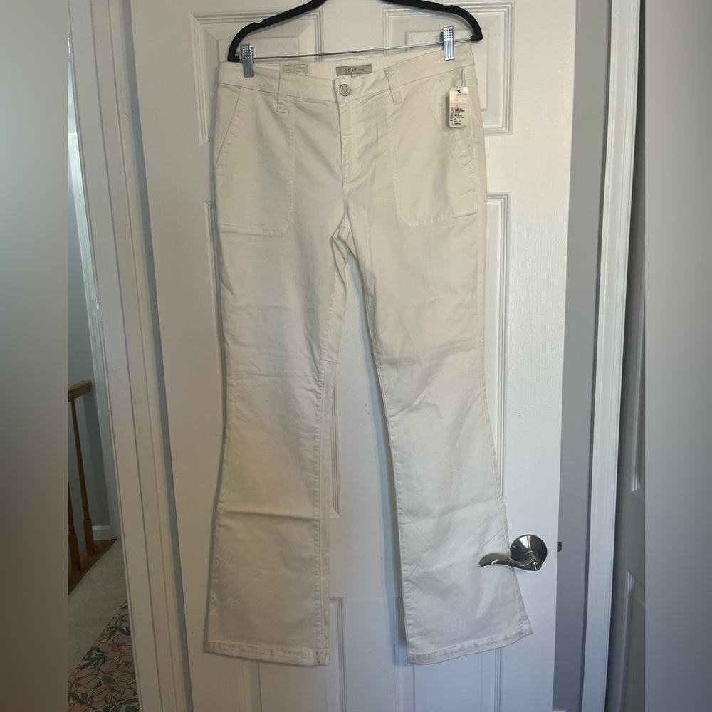 NWT Joie Cream Flared Cotton Blend Pants